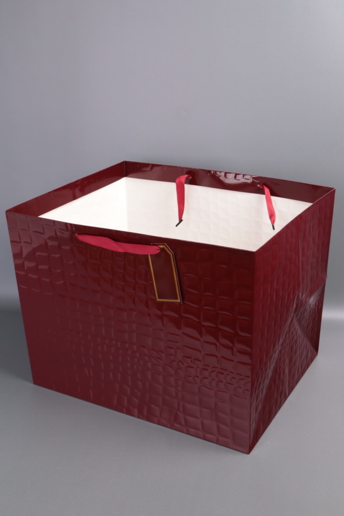 Сумка Люкс Лак тиснение Кожа 45*35*35 бордо   L229  Цена за 1шт