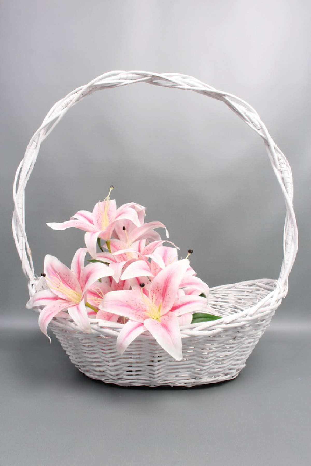 Корзина плетеная (ива), D50*35 H20 HH58 B31*21, 1 шт., белый  8064М