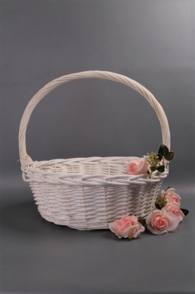 Корзина из ивы 41*41*16*41, круг, белый 8988М