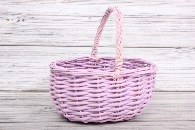 Корзина одиночная Ива круглая 23*19*12*23CM, цвет сиреневый 4027Н